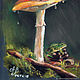  Mushroom and frog in the rain. Print from the author's work. Pictures. Valeria Akulova ART. Online shopping on My Livemaster.  Фото №2