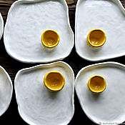 Посуда handmade. Livemaster - original item Handmade plate of scrambled Eggs. Egg yolk and white ceramics. Handmade.