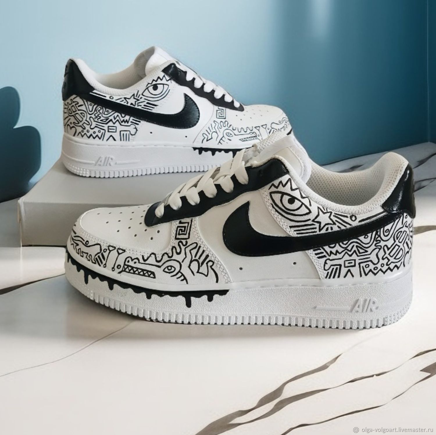 Кроссовки белые Nike Air Force 1 унисекс, кастом, ручная роспись в  интернет-магазине Ярмарка Мастеров по цене 9000 ₽ – UEFP2RU | Кроссовки,  Волжский - ...