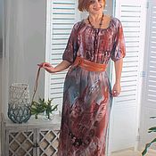 Штапельное длинное платье модель "Василиса"