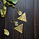 Brass boho earrings 'July' with citrine. Triangular earrings. Earrings. Strangell Jewelry. My Livemaster. Фото №4