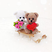 Сувениры и подарки handmade. Livemaster - original item Knitted Teddy Bear with heart. Souvenir for Valentine`s Day and March 8. Handmade.