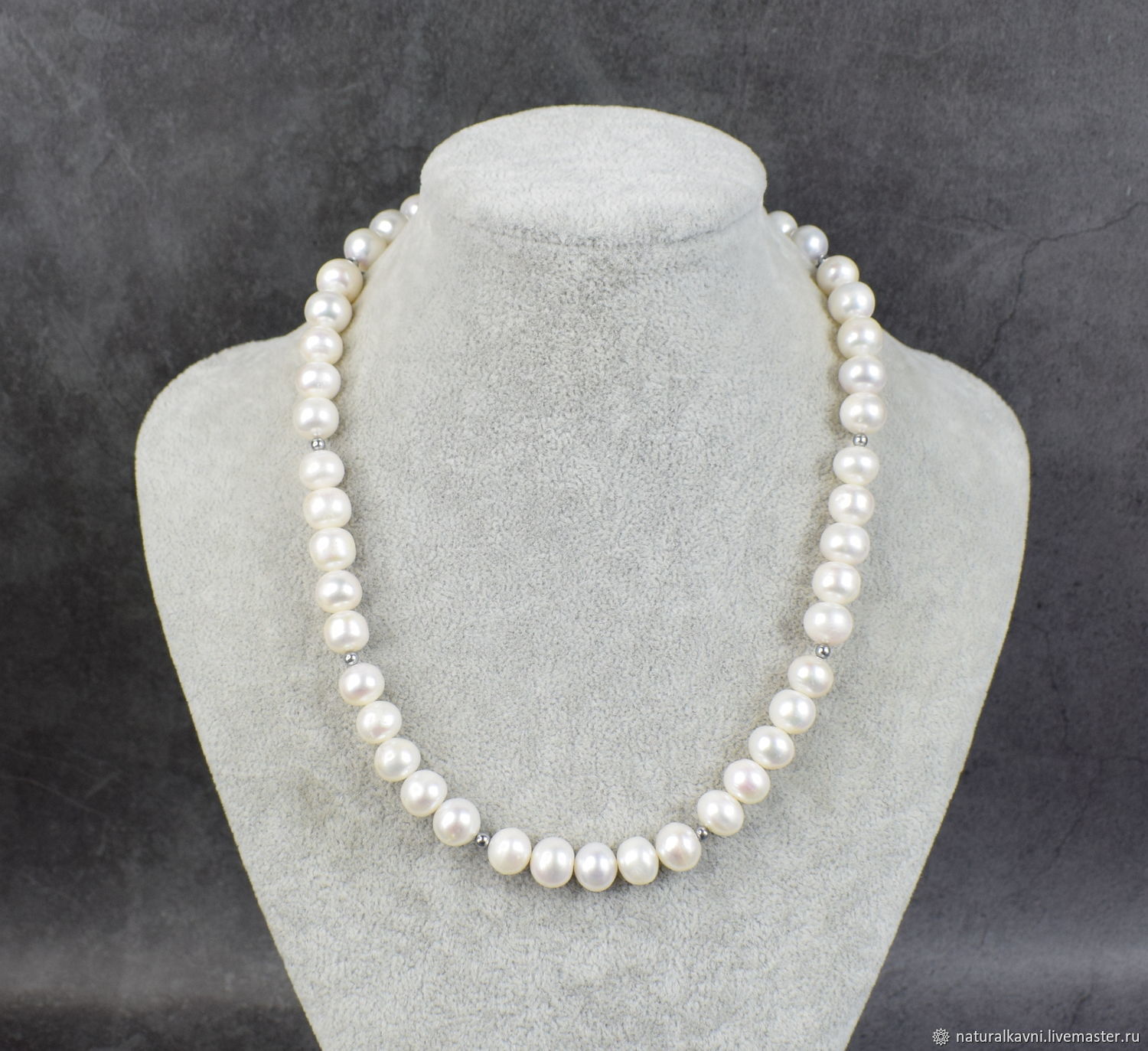 'Porphyronositsa ' Necklace natural white pearls, Beads2, Moscow,  Фото №1