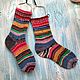 Носки вязаные полосатая радуга  38-40 размер теплые шерстяные. Носки. knitsockswool  Неповторимые носки!. Ярмарка Мастеров.  Фото №6