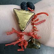 Украшения handmade. Livemaster - original item Coral Art Deco Bracelet 17cm. Handmade.