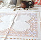 Tablecloth square 4 star, linen, embroidery, hemstitch. Tablecloths. EmbroideryINNAI. My Livemaster. Фото №5