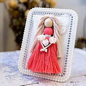 Для дома и интерьера handmade. Livemaster - original item Doll Macrame. Wedding gift red dress. Handmade.
