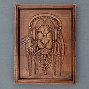 Картины и панно handmade. Livemaster - original item Panels: Lion - Rastaman. Handmade.
