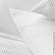 Купить ткань белый сатин для постельного белья в тонкую полоску (ширина полосок 0.5 см).