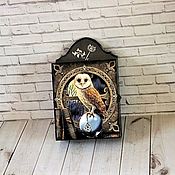 Для дома и интерьера handmade. Livemaster - original item Key holders wall: Wise owl. Handmade.
