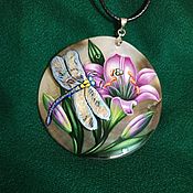 Украшения handmade. Livemaster - original item Pendant: dragonfly and lily. Handmade.