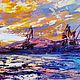 Painting with sea sunset seagulls 'In the port'. Pictures. Russian Oil Paintings. Online shopping on My Livemaster.  Фото №2