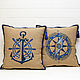 Marine style: pillows anchor and compass. Pillow. pillowstown. Online shopping on My Livemaster.  Фото №2