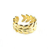 Украшения handmade. Livemaster - original item Ring leaves, golden ring wreath, dimensionless ring. Handmade.