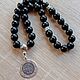 Muslim rosary beads (33 beads) with medallion, made of black ebony and 925 silver. Rosary. marusjy. My Livemaster. Фото №5