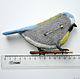 Broche Pájaro carbonero en vetochke - sinichka valyanaya de seis. Brooches. Woolen Zoo. Ярмарка Мастеров.  Фото №4