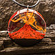Order Pendant made of wood and epoxy resin 'Volcano'. greenwood44. Livemaster. . Pendant Фото №3