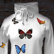Одежда handmade. Livemaster - original item Butterfly sweatshirt in the snow. Handmade.