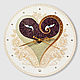 Дизайнерские настенные часы Фиолетовое сердце в стиле Арт Деко, Часы классические, Москва,  Фото №1