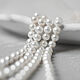 6 мм - Shell Pearl, Белый жемчуг, Нить, 63 штуки. Бусины. Валерия (flowerbead). Интернет-магазин Ярмарка Мастеров.  Фото №2