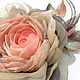 FABRIC FLOWERS. Chiffon rose brooch ' Cat', Brooches, Vidnoye,  Фото №1