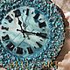 Заказать Часы настенные бирюзовые из натуральных камней И Swarovski. Картины и настенные часы BelleАrti (bellearti). Ярмарка Мастеров. . Часы классические Фото №3