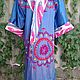 Uzbek robe made of suzane and ikat. Boho coat, caftan. S020, Robes, Odintsovo,  Фото №1