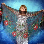 Аксессуары handmade. Livemaster - original item Black shawl, Lace Russian embroidered shawl, Bridal cape №14. Handmade.