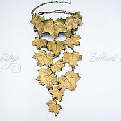 Украшения handmade. Livemaster - original item Copy of Copy of Statement necklace Bib necklace Maple leaves. Handmade.