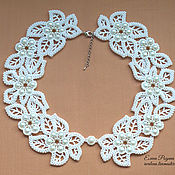 Аксессуары handmade. Livemaster - original item Collars: Collar with flowers with Czech pearls. Handmade.