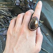 Украшения handmade. Livemaster - original item Copper ring with moss agate No. №3. Handmade.
