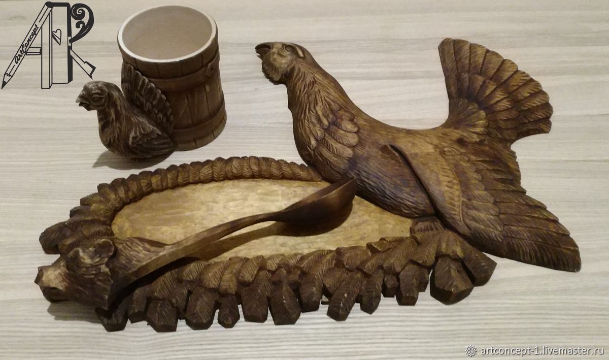 Доска для подачи блюд из мяса сервировочная "Гнездо глухаря" – заказать ...