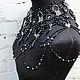 Shoulder Beaded large sexy black necklace Bridal lace shoulder cape. Necklace. Beaded jewelry by Mariya Klishina. My Livemaster. Фото №4