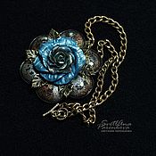 Украшения handmade. Livemaster - original item Cleo Blue Rose Pendant (122) Designer Jewelry. Handmade.