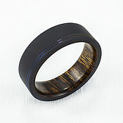 Украшения handmade. Livemaster - original item Black Zirconia ring with iron wood. Handmade.