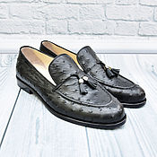 Обувь ручной работы handmade. Livemaster - original item Men`s Ostrich Leather Loafers with Tassels.. Handmade.