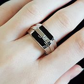 Украшения handmade. Livemaster - original item Silver ring with enamel and cubic zirconia. Handmade.