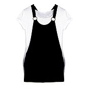 Винтаж handmade. Livemaster - original item Size M. Stylish tunic T-shirt in black and white. Handmade.