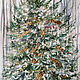 Olive gold - a Christmas picture on paper, Pictures, Moscow,  Фото №1
