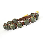 Украшения handmade. Livemaster - original item Shamballa bracelet with serpentine stone. Handmade.