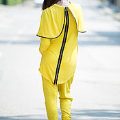 Одежда handmade. Livemaster - original item Yellow sports suit, suit with zipper hoodie SE0745W2. Handmade.