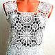 Order T-shirt summer openwork,crocheted from cotton. Valerie (crocheting ). Livemaster. . Tanks Фото №3