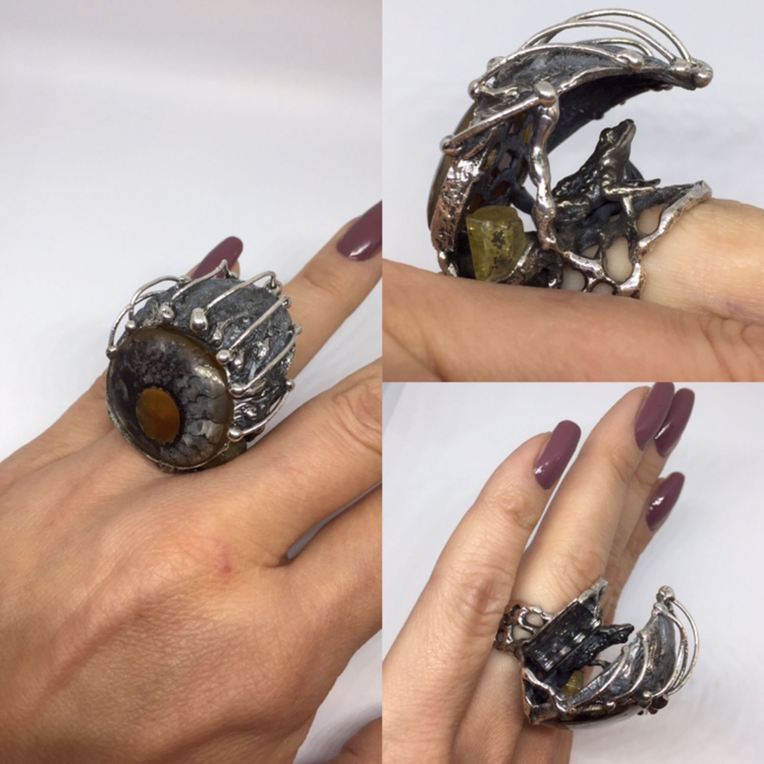 Кольцо лягушка серебро