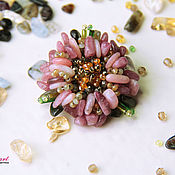 Украшения handmade. Livemaster - original item Stone Flower Brooch Tourmaline. Handmade.