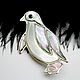 Brooch-pin: Penguin made of 925 sterling silver, zircons and abalone HS0017. Brooches. Sunny Silver. My Livemaster. Фото №4