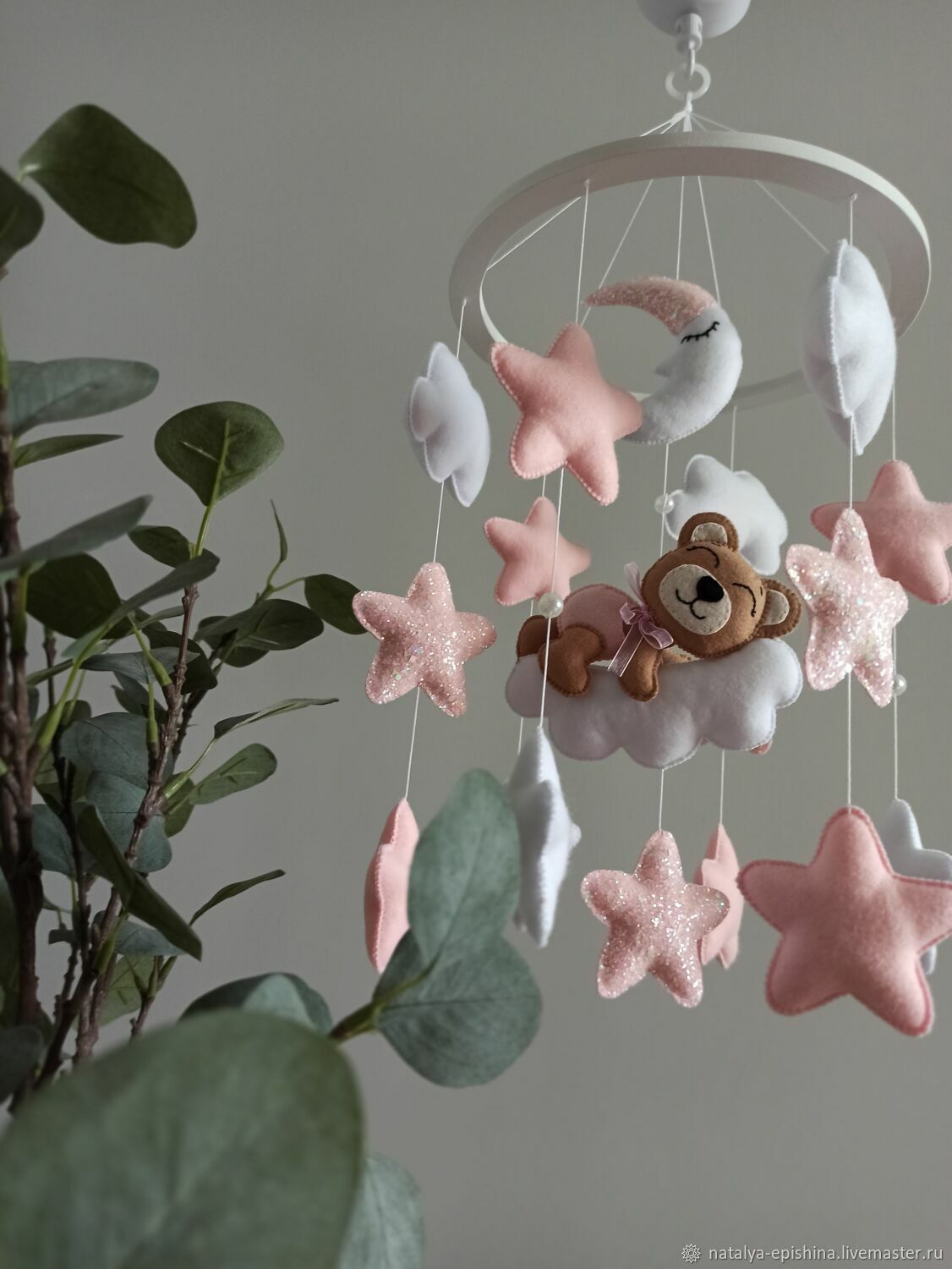 Мобили " Мишка на облаке". Голубой, розовый на выбор. в интернет ...