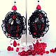 Large formal earrings 'In the style of Dolce', Earrings, Moscow,  Фото №1