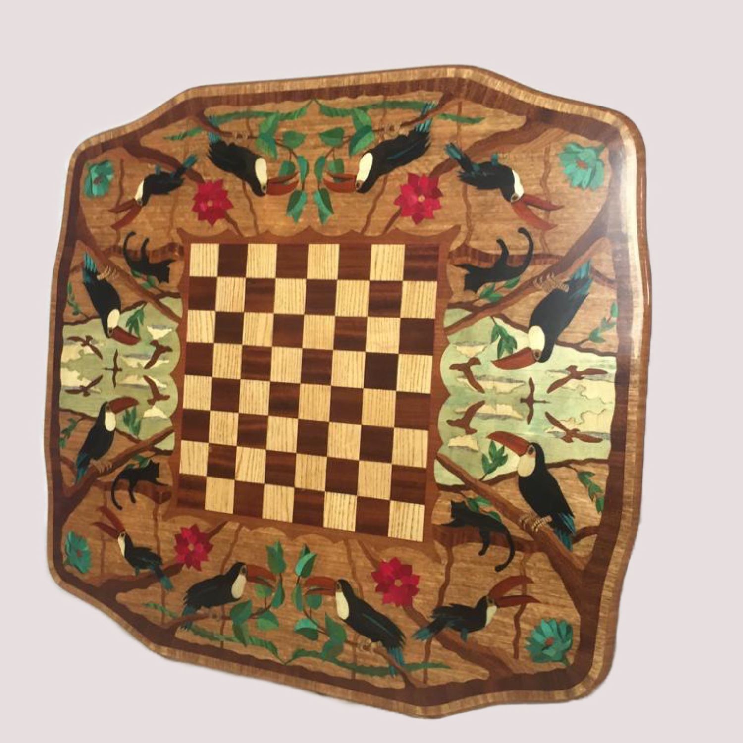 Стол шахматный с комплектом фигур 700х700
