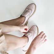 Обувь ручной работы handmade. Livemaster - original item Oxford shoes pink. Handmade.