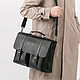 Maletín de cuero para hombre 'Vincent' (marrón Oscuro). Brief case. DragonBags Rucksack leather for Men. My Livemaster. Фото №10